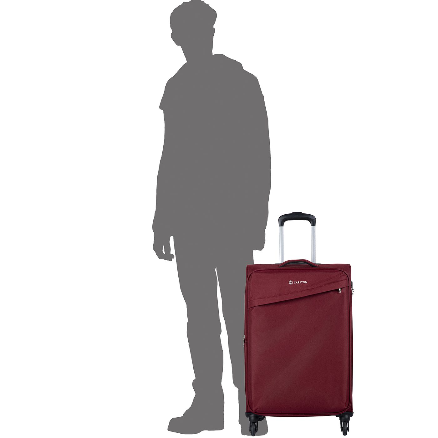 Carlton Lords in Maroon — beside a 6 ft figure
