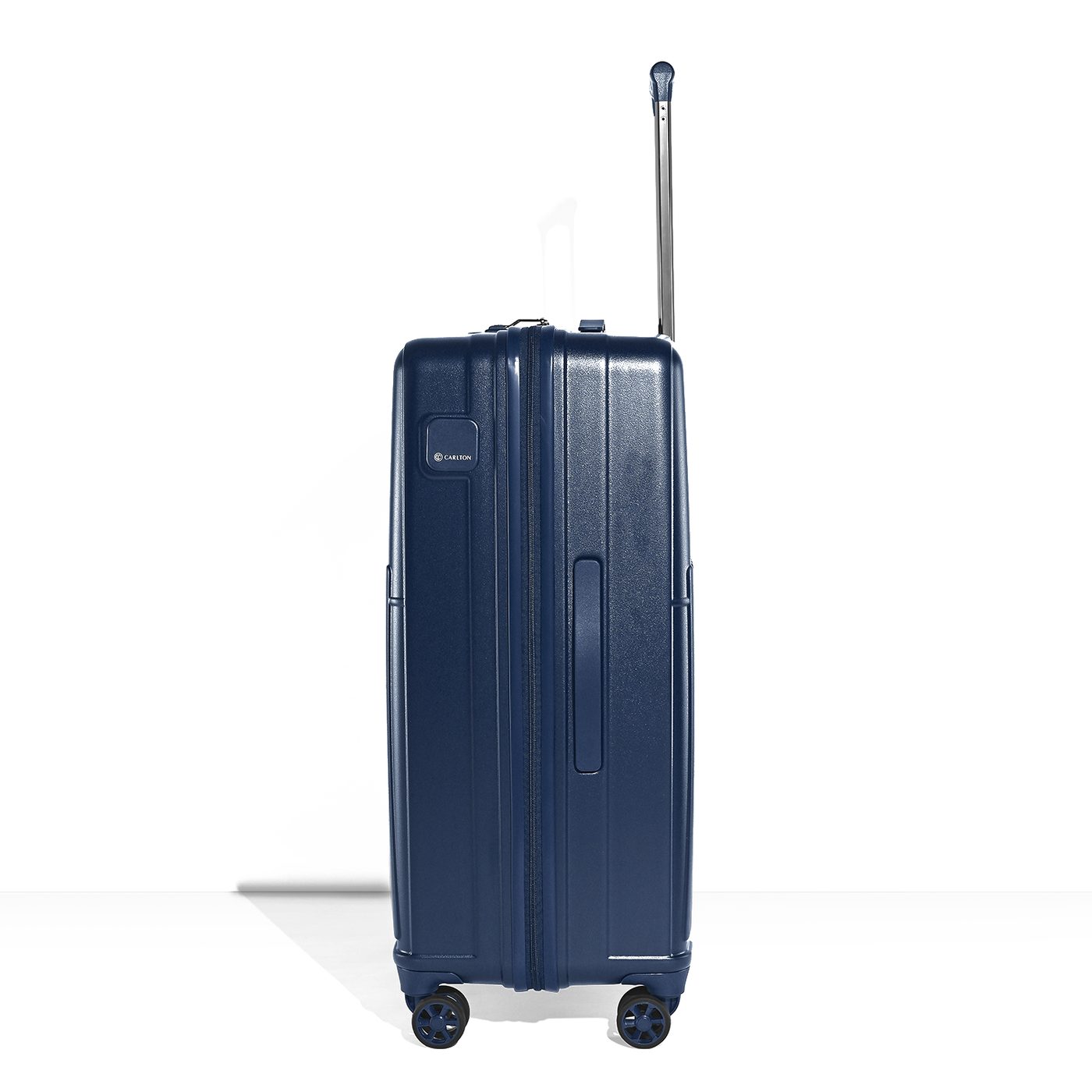Carlton Yorkshire in Deep Blue — side, handle extended
