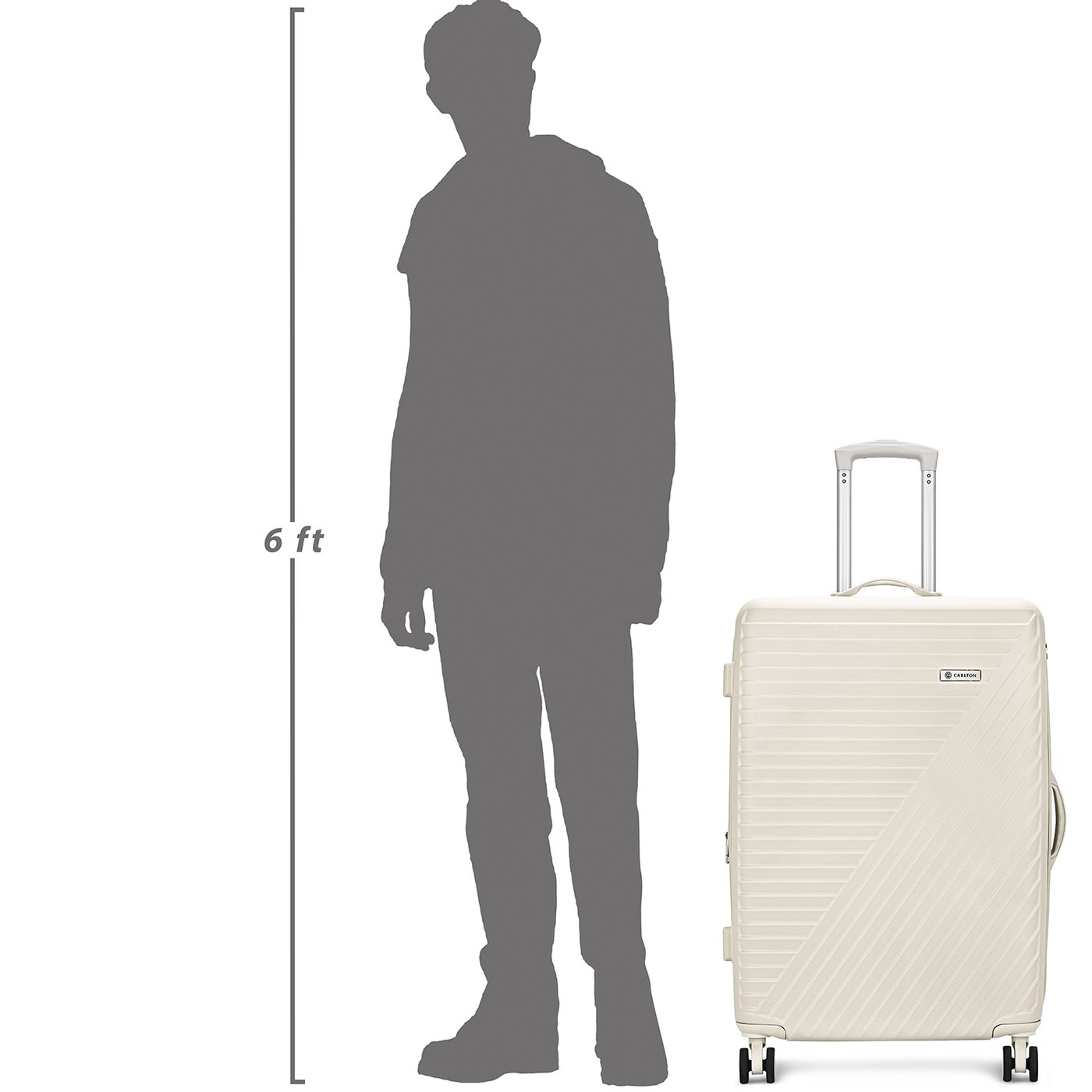 Carlton Zulu in White — beside a 6 ft figure